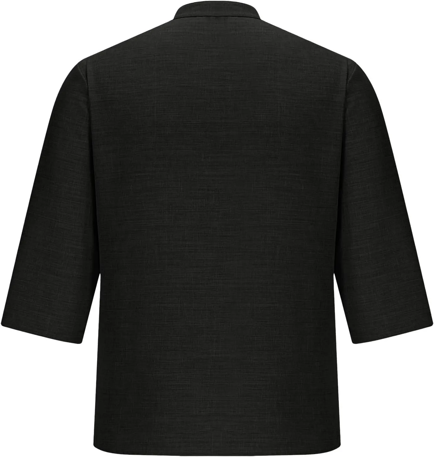 3/4 Length Sleeve Mens Shirts Casual Stylish V Neck Button Up Cotton Linen Henley Shirt Summer Beach Vacation Clothes