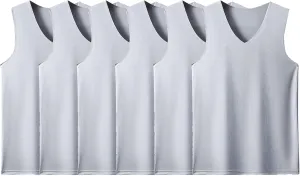 6 Pack Men's Workout Tank Tops V-Neck Sleeveless Athletic T-Shirts Lightweight Breathable Running Tops Undershirts