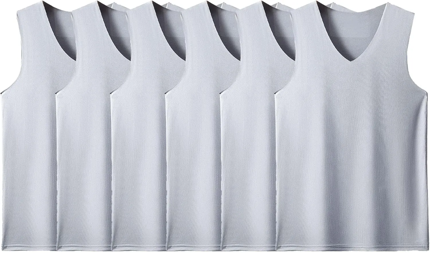 6 Pack Men's Workout Tank Tops V-Neck Sleeveless Athletic T-Shirts Lightweight Breathable Running Tops Undershirts