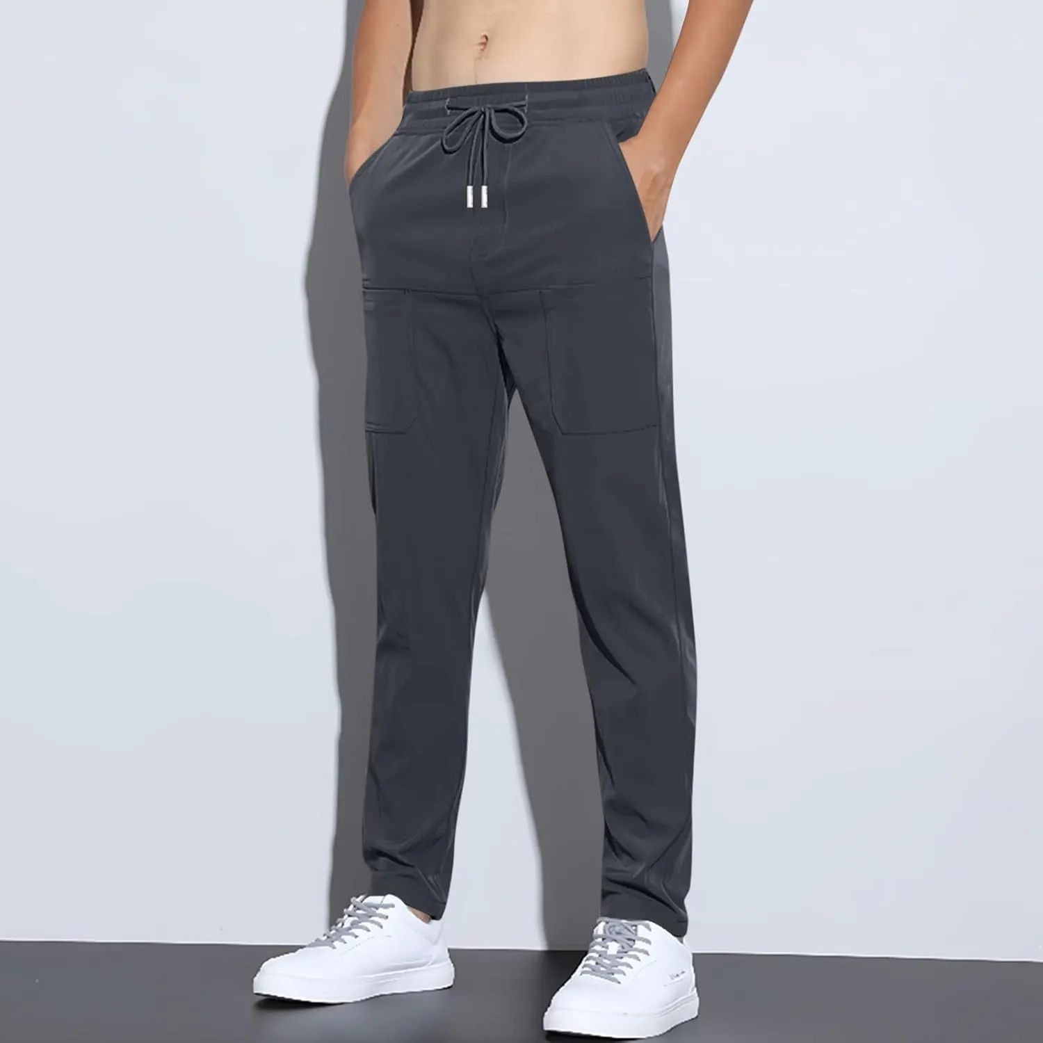 ADHOWBEW Mencomfy Cargo Pants Multipants High Stretch Multi-Pocket Durable Dry Fit Cargo Breathable Joggers