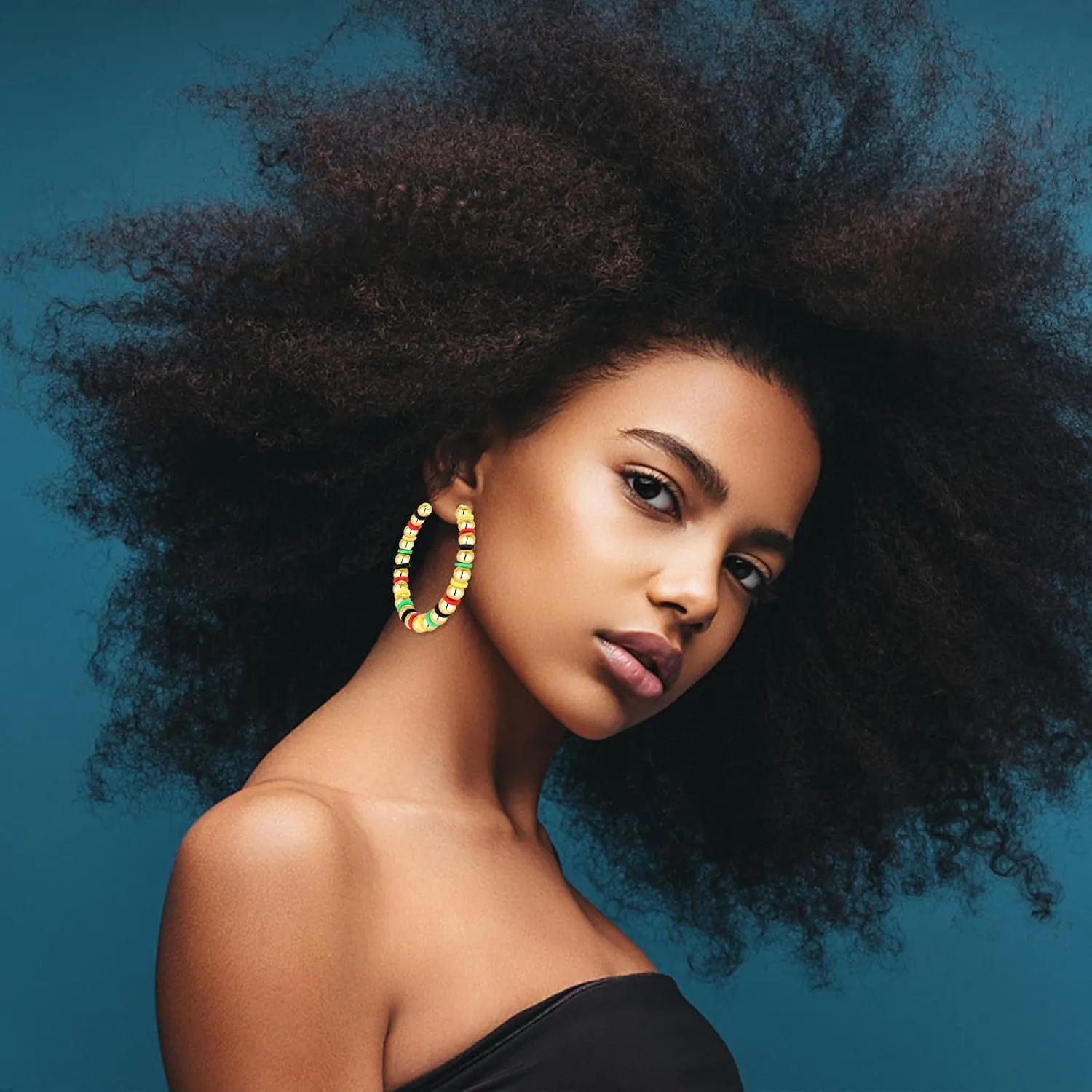 African Hoop Earrings for Black Women - 1865 History Juneteenth Jewelry Accessories - Statement Ethnic Dangle Earring for Girls