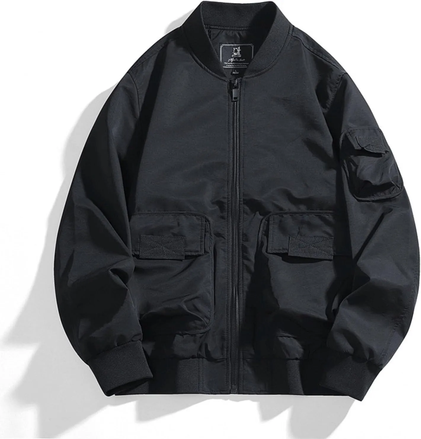Akklian Men's Softshell Bomber Jacket Fleece Lined Tactical Military Jacket Lightweight Water-Resistant Winter Windbreaker