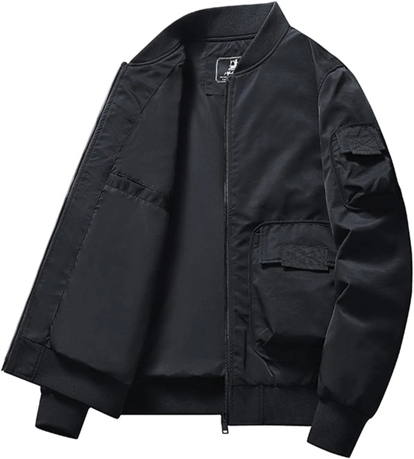 Akklian Men's Softshell Bomber Jacket Fleece Lined Tactical Military Jacket Lightweight Water-Resistant Winter Windbreaker