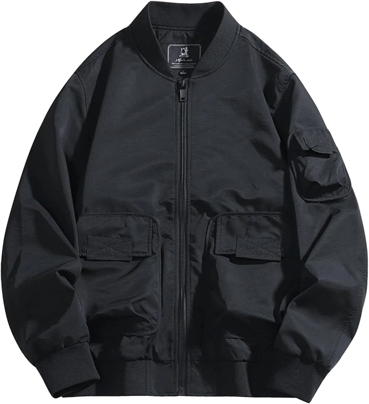 Akklian Men's Softshell Bomber Jacket Fleece Lined Tactical Military Jacket Lightweight Water-Resistant Winter Windbreaker