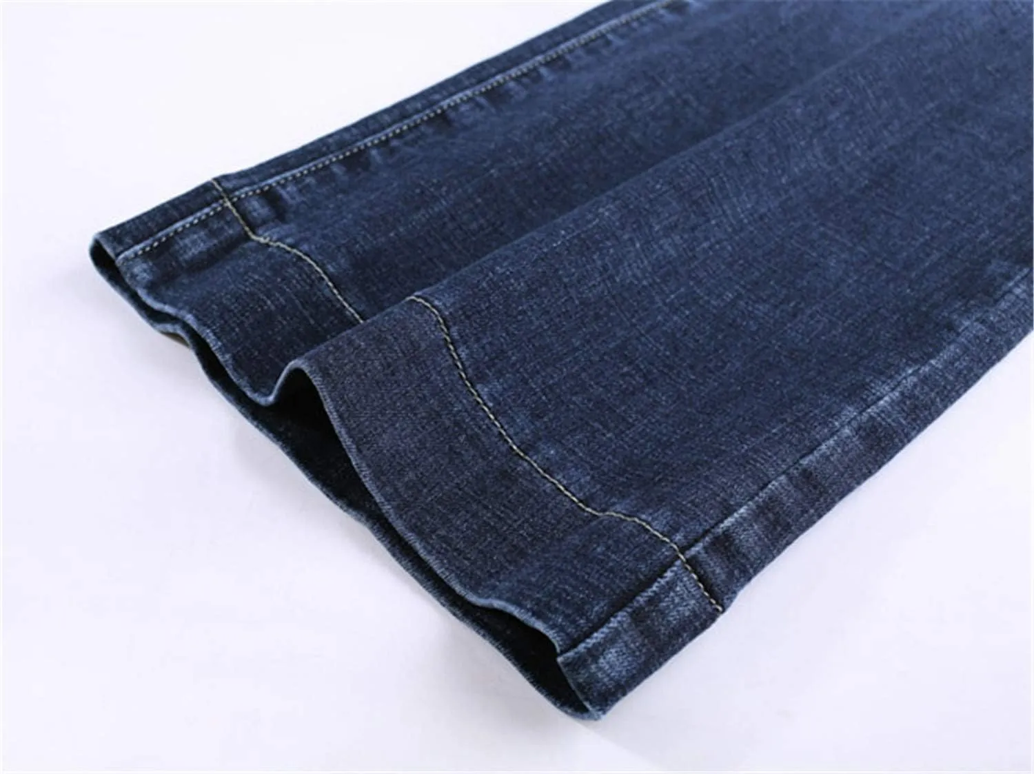 Andongnywell Ladies Loose Casual Stretch High Waist Straight Jeans Wide Leg Cropped Denim Pants Trousers