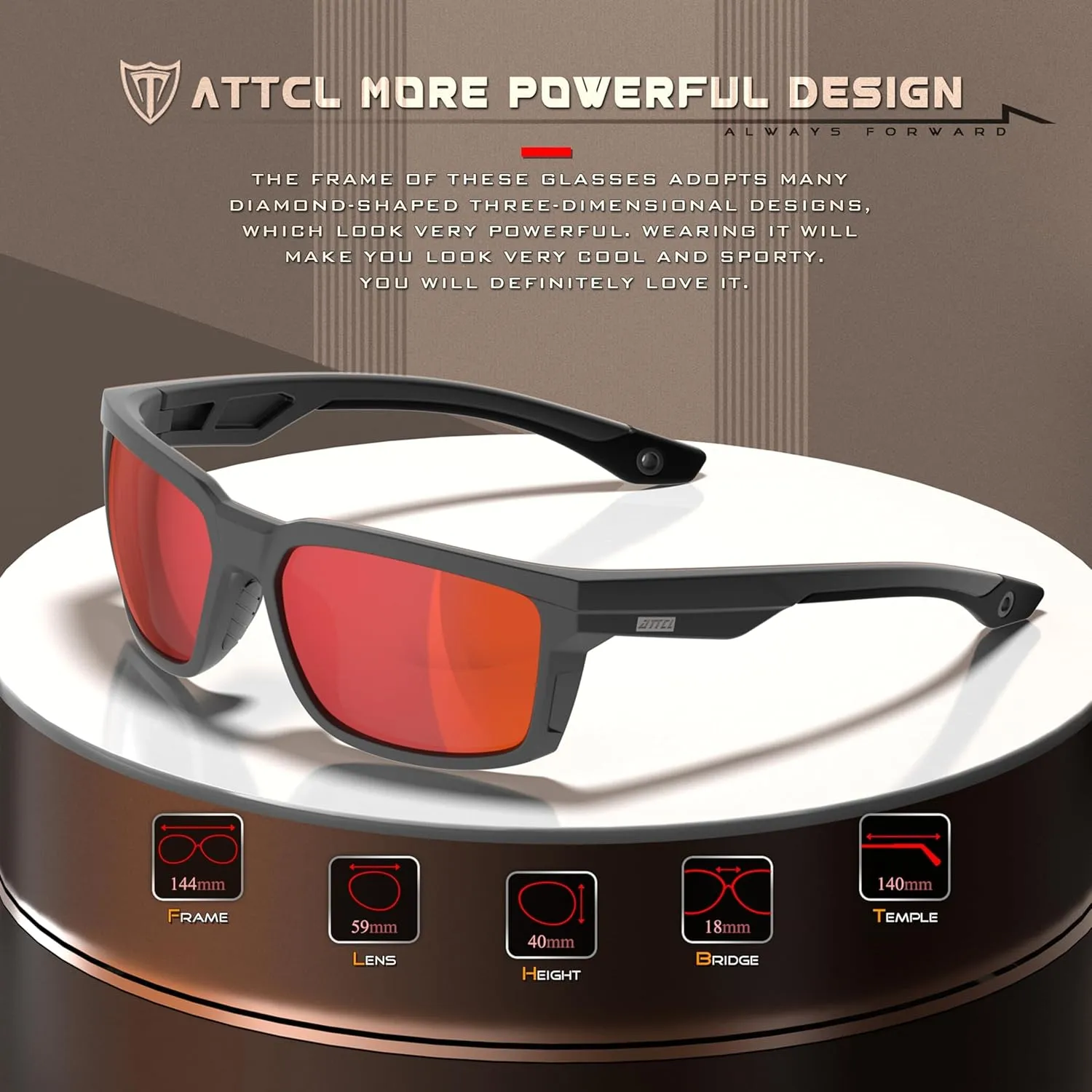 ATTCL Men's Polarized Sport Sunglasses with UV400 Protection for Driving, Fishing, and Outdoor Activities