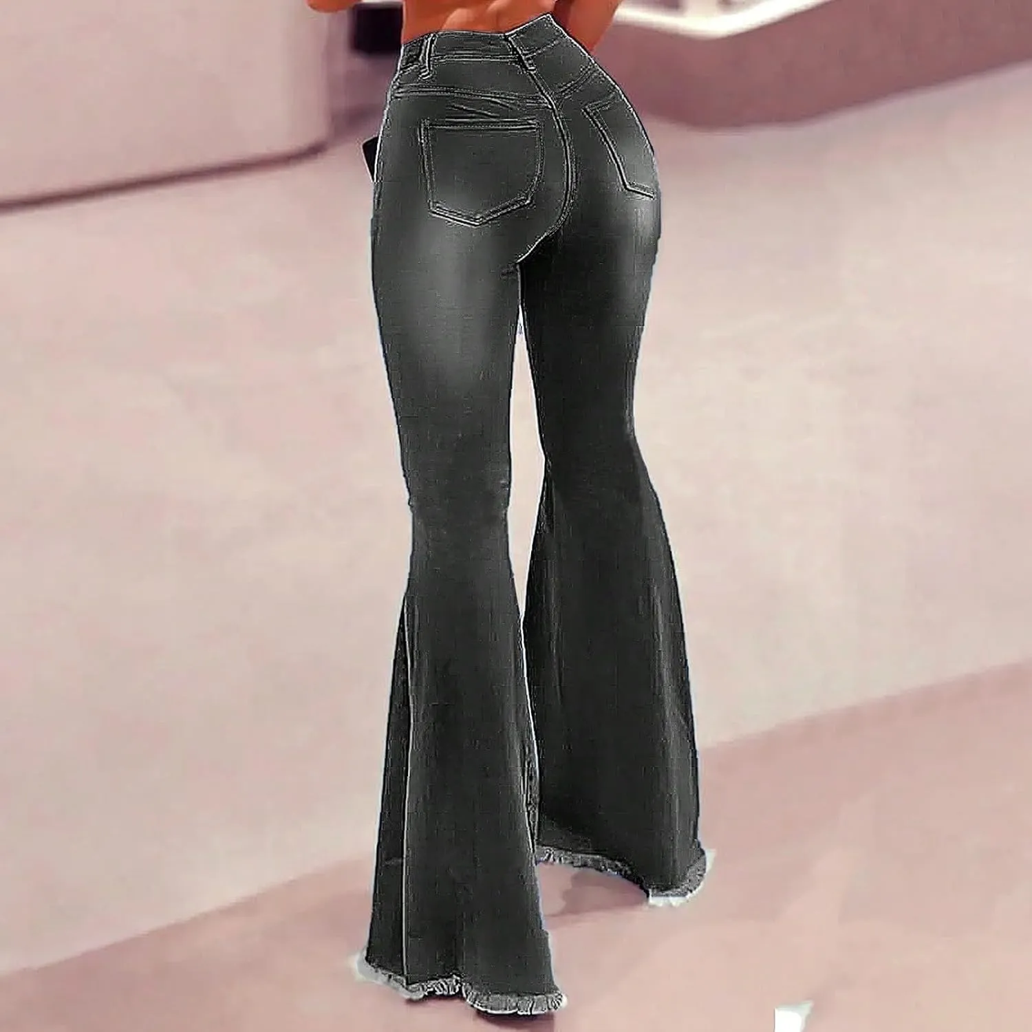 Bell Bottom Jeans for Women Bootcut Ripped High Waisted Flare Jeans Distressed Ladies Casual Pants Trousers 2025