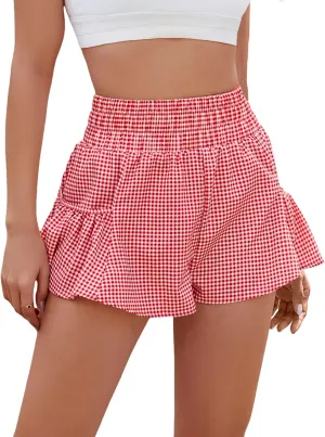 BMJL Womens High Waisted Shorts Athletic Running Shorts Workout Gym Quick Dry Flowy Shorts with Pockets