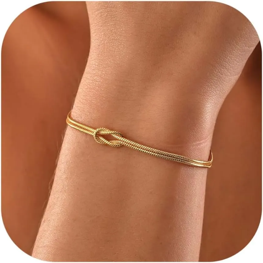 Bracelets for Women Matching Bracelets for Couples Love Knot Bracelet Dainty Snake Chain Forever Infinity Bracelet Adjustable Friendship Bracelet Jewelry Gifts for Women