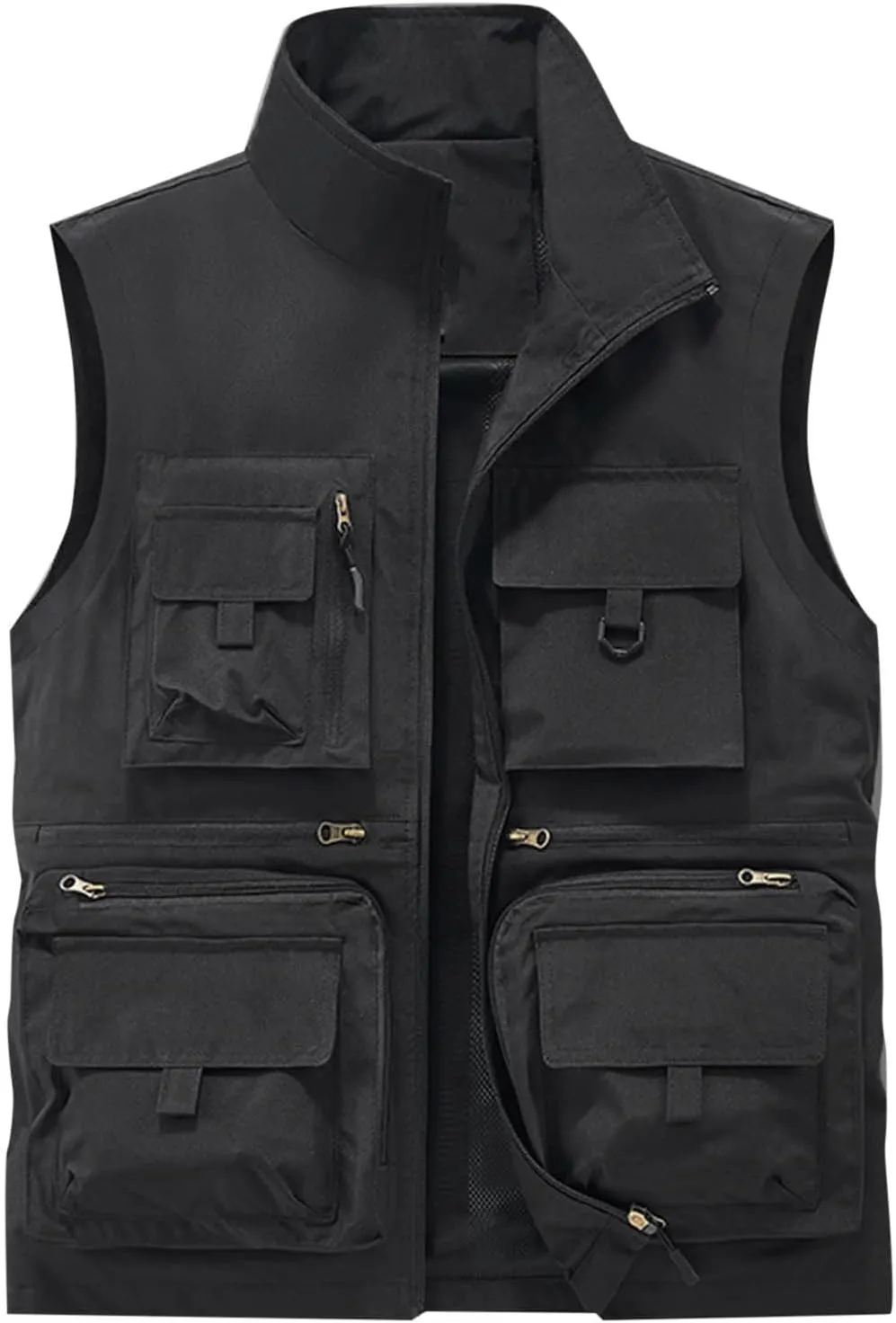 Cambkatl Men's Lightweight Utility Fishing Vest Outdoor Work Safari Travel Photo Casual Sleeveless Cargo Jacket Multi Pockets