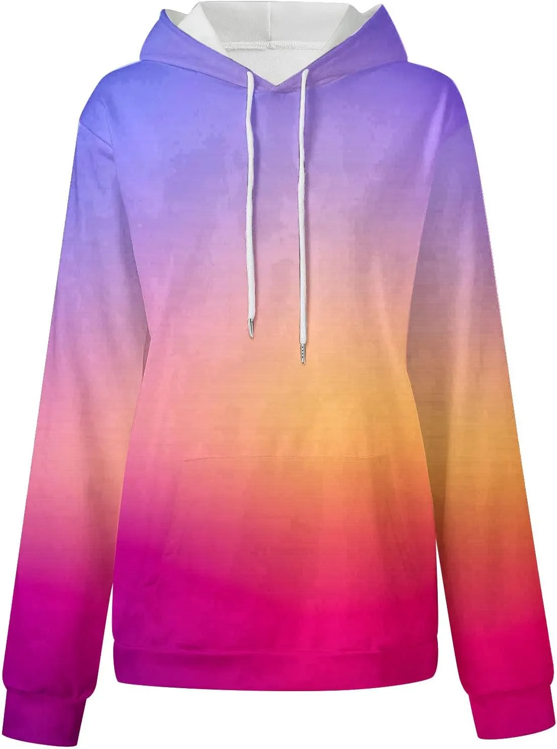Ceboyel Womens Neon Print Oversized Sweatshirt Drawstring Pullover Sweatshirt Trendy Sweater Tops Fall Fashion Clothes 2023