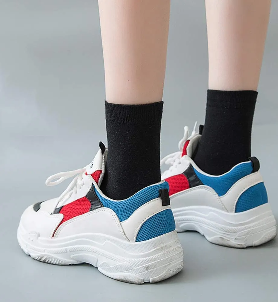 CHUNG Toddler Boys Girls 8/10 Pack Athletic Cotton Basic Crew Socks Autumn School Uniform Casual Sports