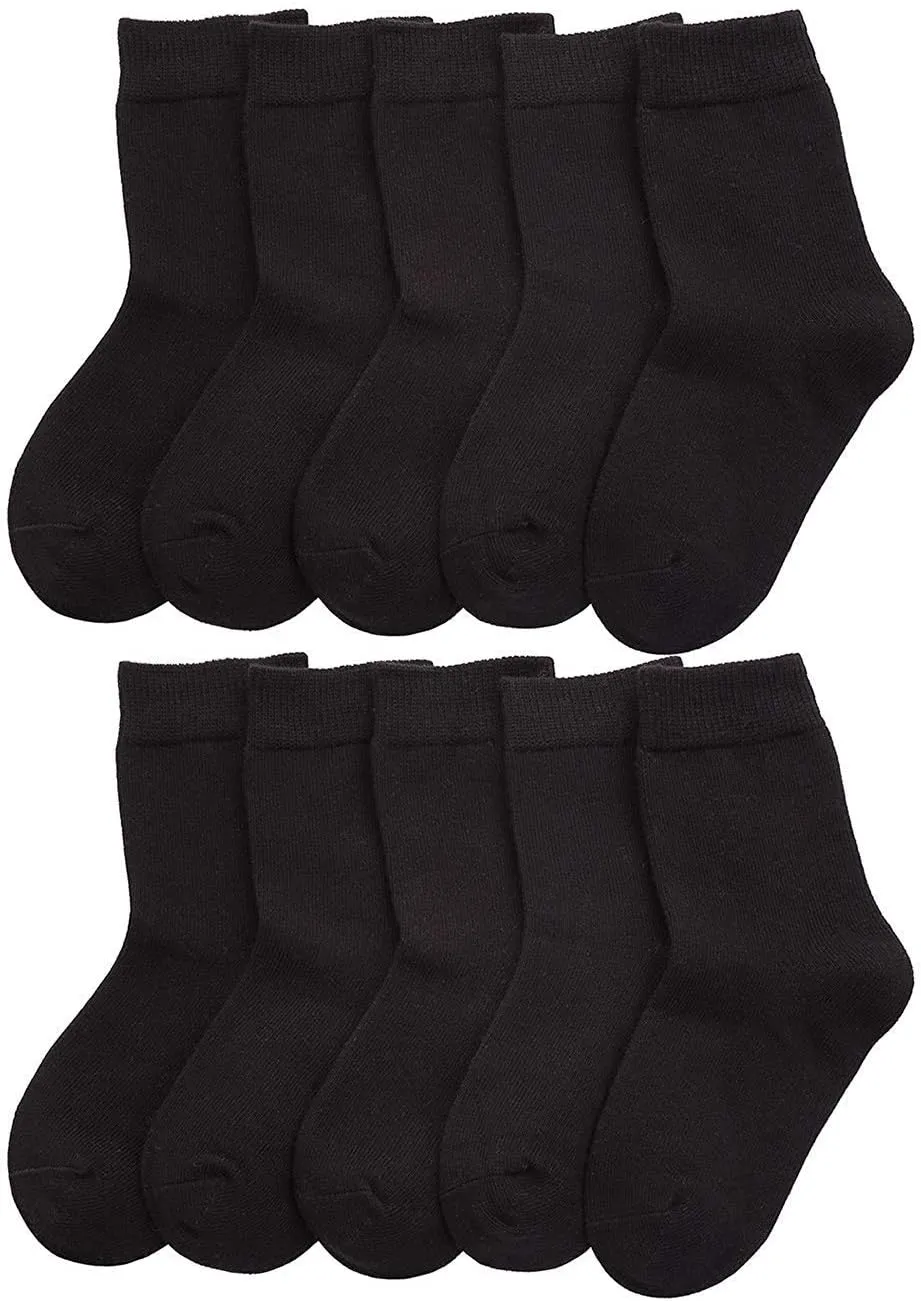 CHUNG Toddler Boys Girls 8/10 Pack Athletic Cotton Basic Crew Socks Autumn School Uniform Casual Sports