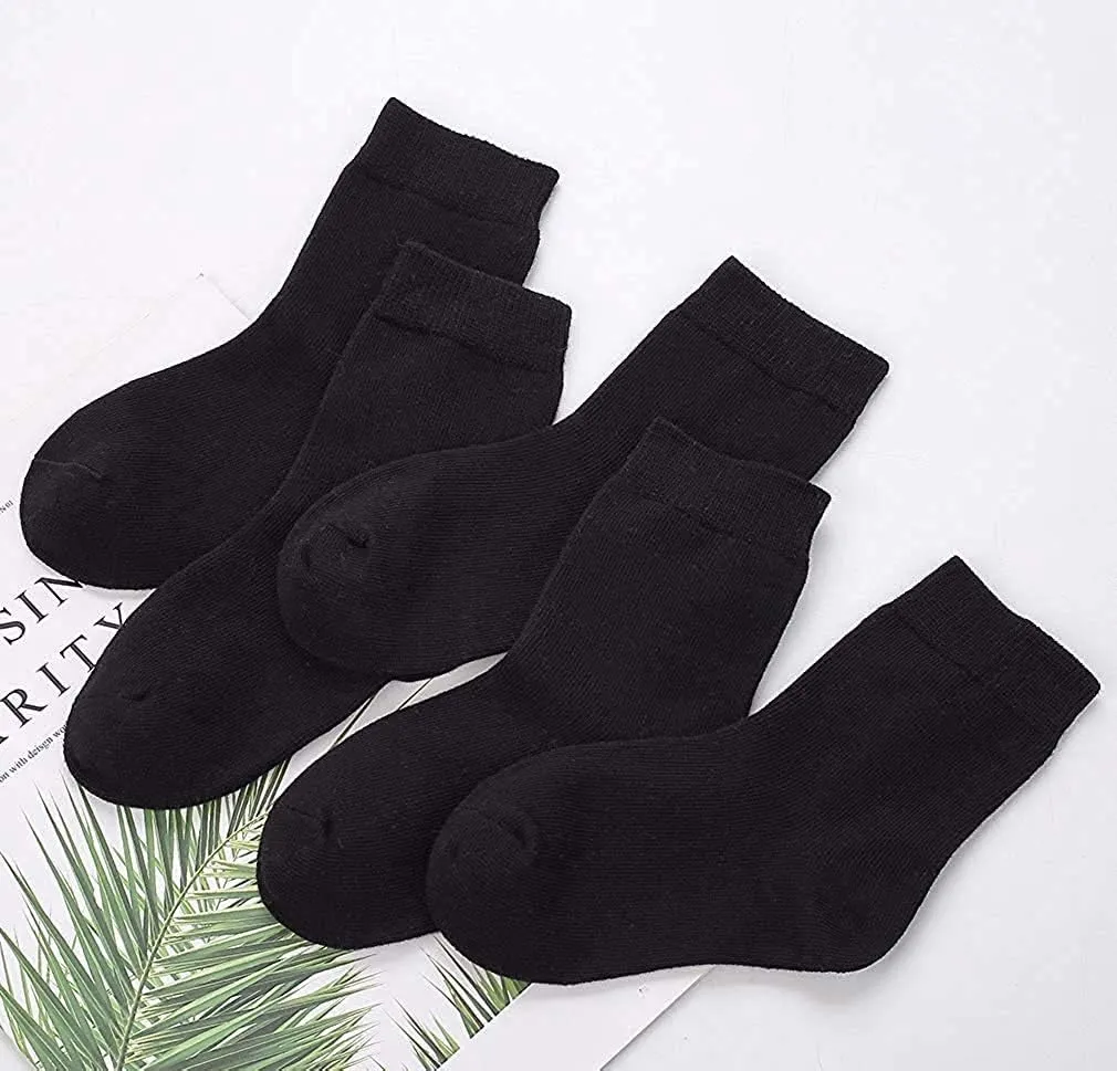 CHUNG Toddler Boys Girls 8/10 Pack Athletic Cotton Basic Crew Socks Autumn School Uniform Casual Sports