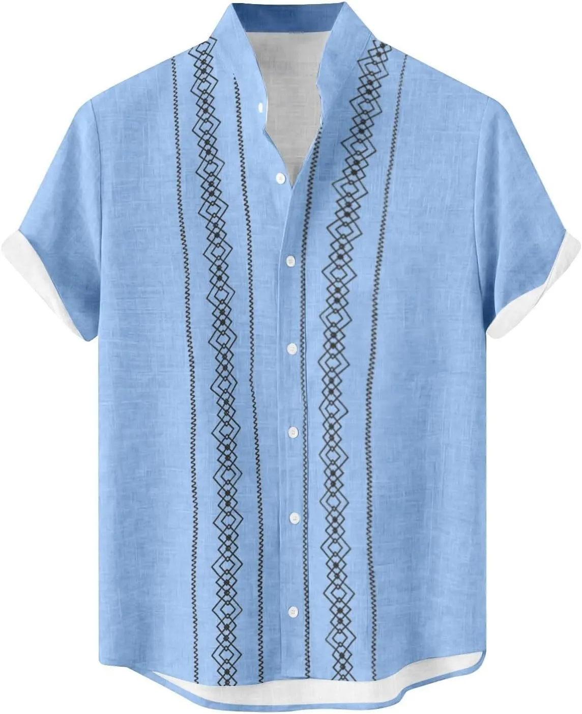 CRNTCEM Mens Button Down Boho Beach Shirts Cotton Linen Tropical Holiday Shirts Short Sleeve Floral Striped Casual Shirt