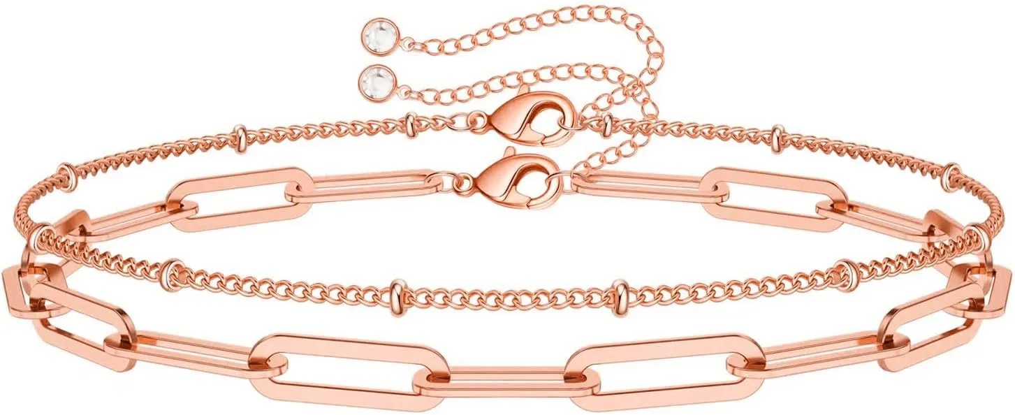 Dainty Gold Bracelets for Women, 14K Gold Plated Adjustable Layered Bracelet Cute Evil Eye Oval Chain Pearl Bar Turtle Gold Bracelets for Women Jewelry