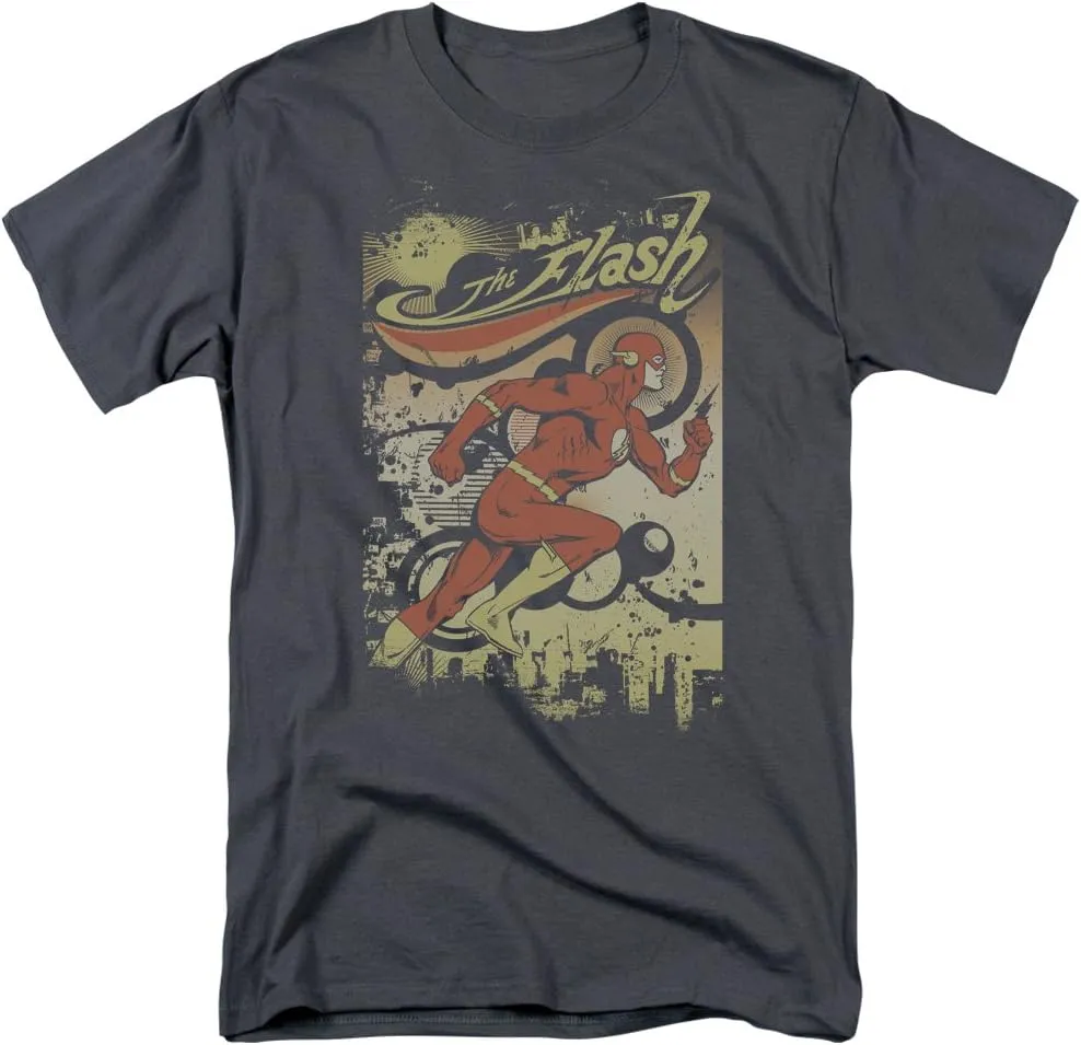 DC Comics Men's The Flash Distressed Logo T-Shirt