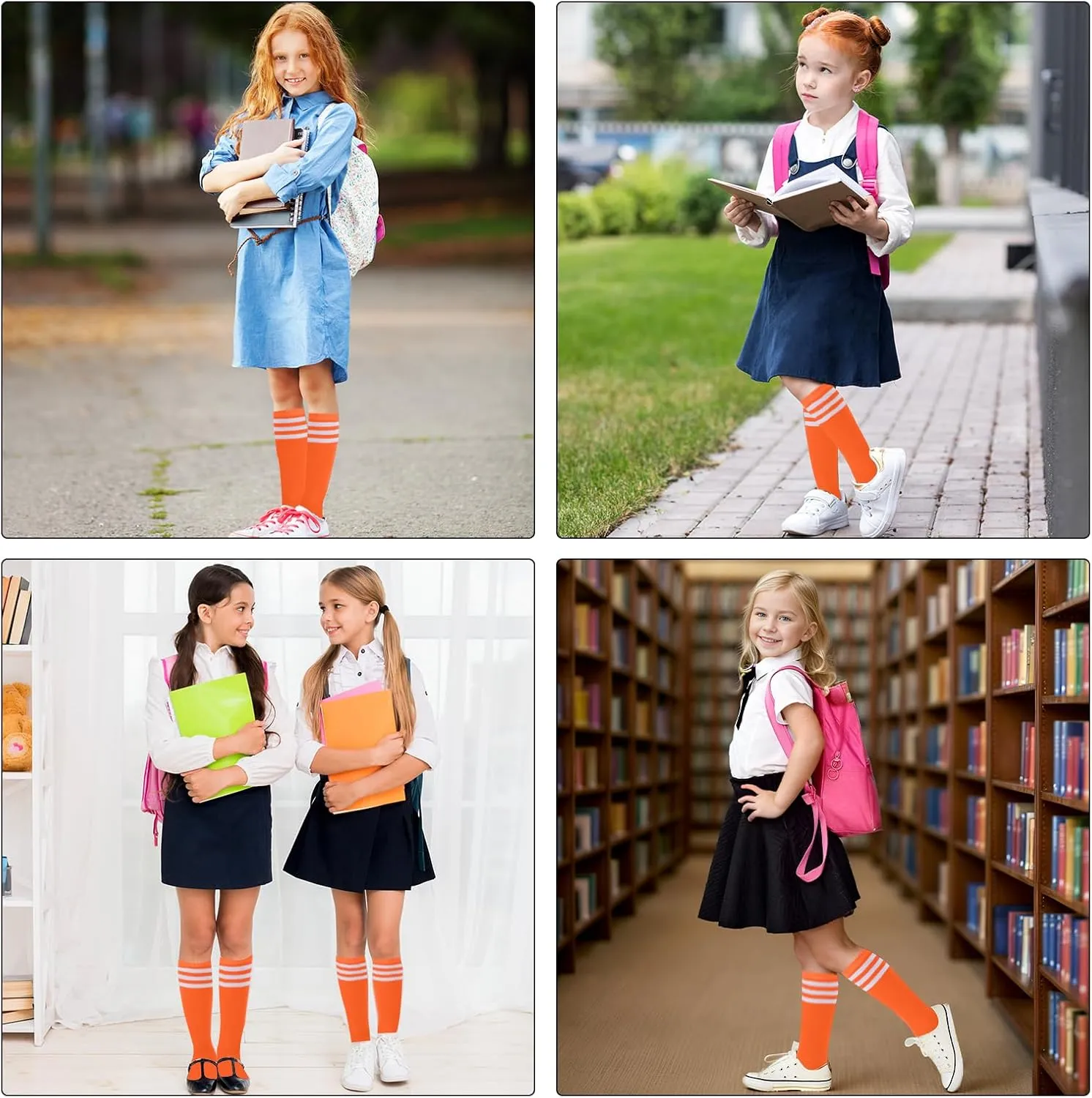 Dxhycc 3 Pairs Kids Soccer Socks Striped Knee High Socks Baseball Softball Socks Youth Athletic Socks for Boys Girls