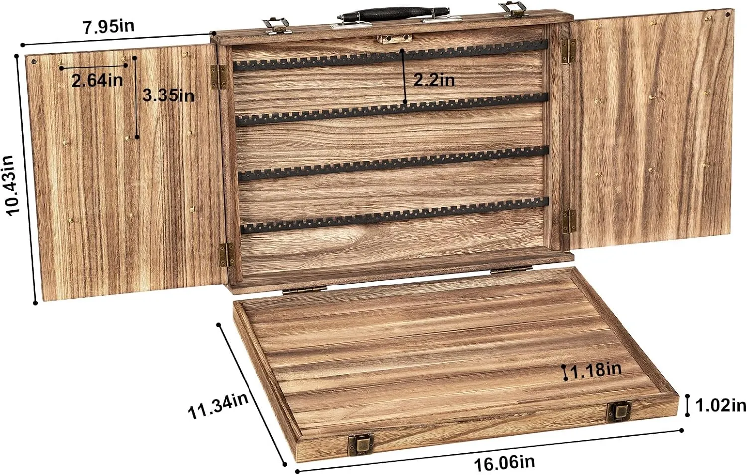 Earring Display for Selling, Portable Wood Jewelry Display Case, Large Capacity Jewelry Display for Selling, Earring Card Holder Organizer with Lock for Earrings, Bracelets, Necklaces