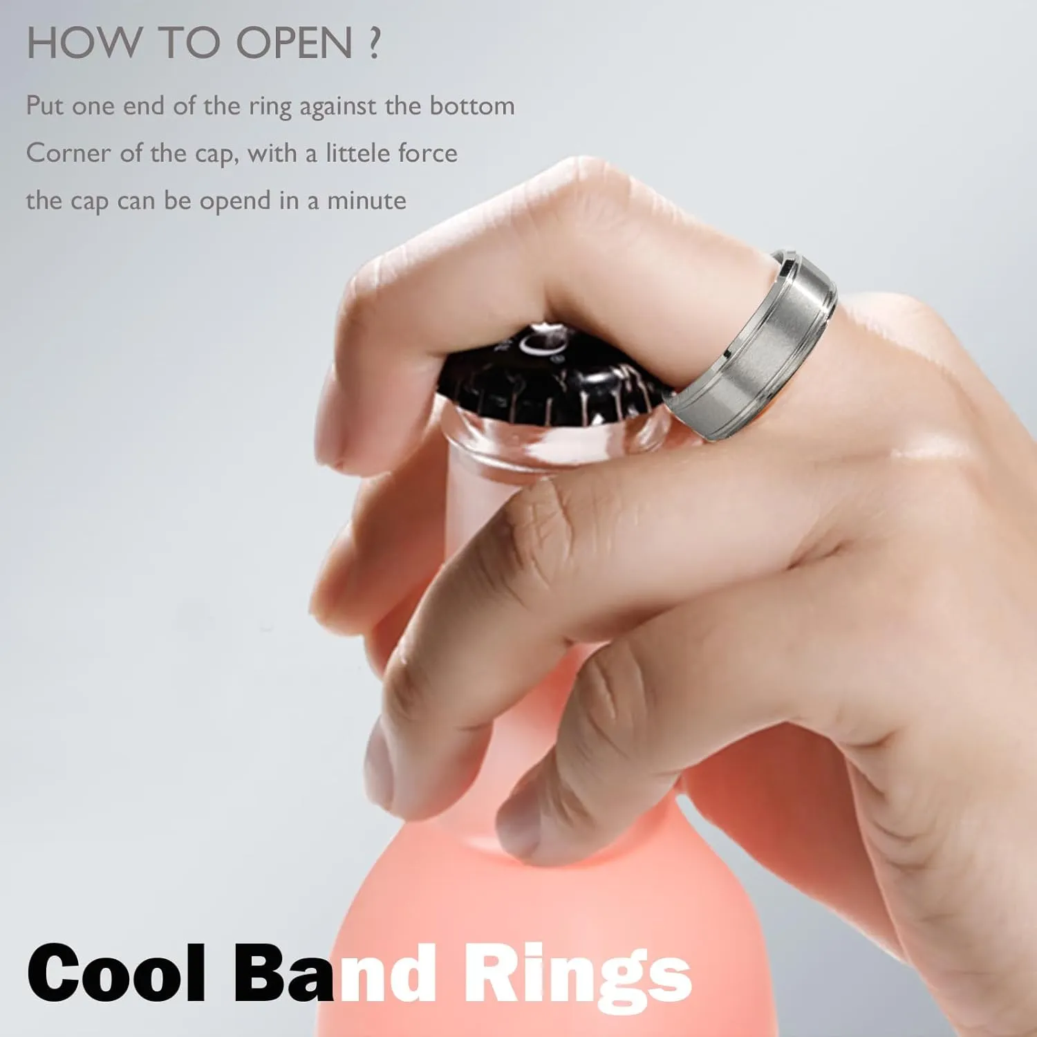 EIELO 9Pcs Stainless Steel Band Rings for Men Women Cool Fidget Spinning Chain Ring Anxiety Relief Fashion Simple Wedding Engagement Black Ring Set