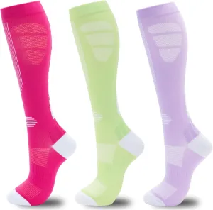 fenglaoda Compression Socks for Women Men 3 Pairs Graduated Compression Support Circulation Socks for Nurses