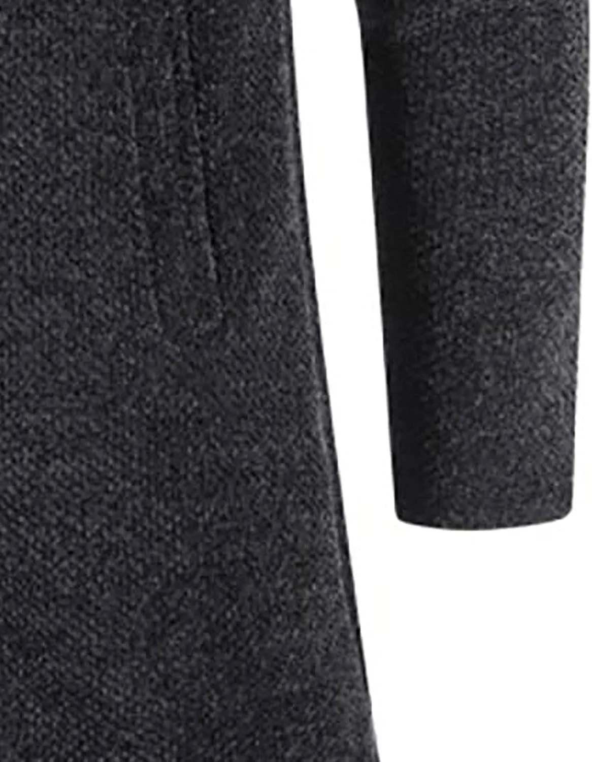 Fleece Lined Jackets for Men Winter Hooded Coats Mid Length Cardigan Sweaters Long Sleeve Tops Warm Pocket Outerwear