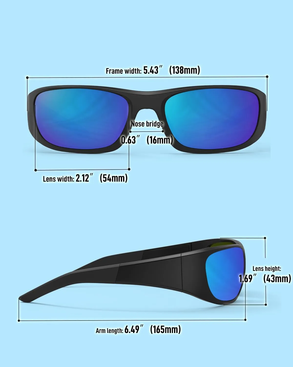Goiteia Polarized Bifocal Fishing Glasses,Bi-Focal x1.5 x2.0 x2.5 Magnifications,Adjustable Nose Pads with UV400 Protection