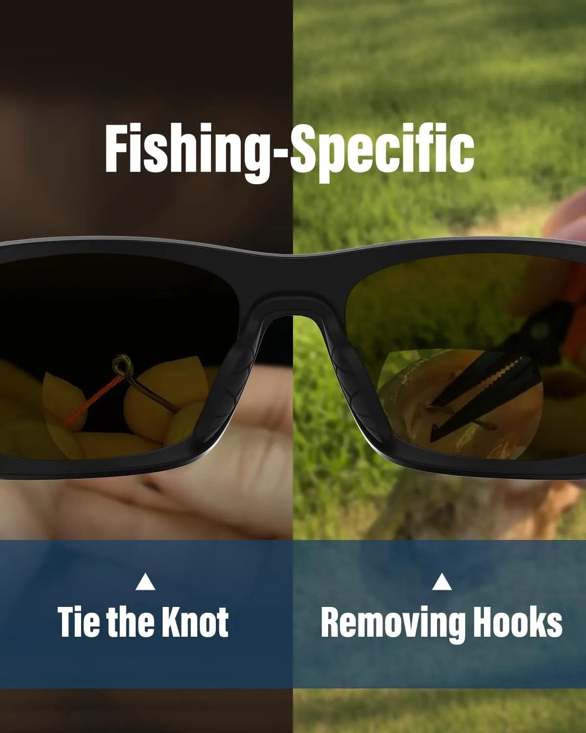 Goiteia Polarized Bifocal Fishing Glasses,Bi-Focal x1.5 x2.0 x2.5 Magnifications,Adjustable Nose Pads with UV400 Protection