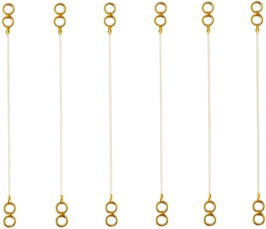 Gold Plated Invisible Transparent Stretchable Flexible And Adjustable Lightweighted Elastic Heavy Earrings Support Ear Chains For Women And Girls (Pack Of 6)