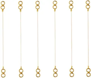Gold Plated Invisible Transparent Stretchable Flexible And Adjustable Lightweighted Elastic Heavy Earrings Support Ear Chains For Women And Girls (Pack Of 6)