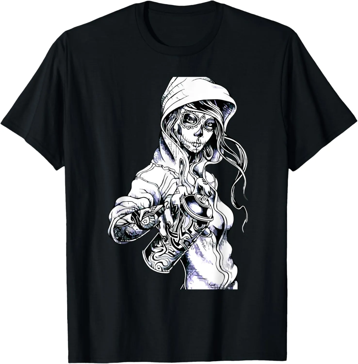 Graffiti Tag Skeleton Ghetto Girl T-shirt T-Shirt