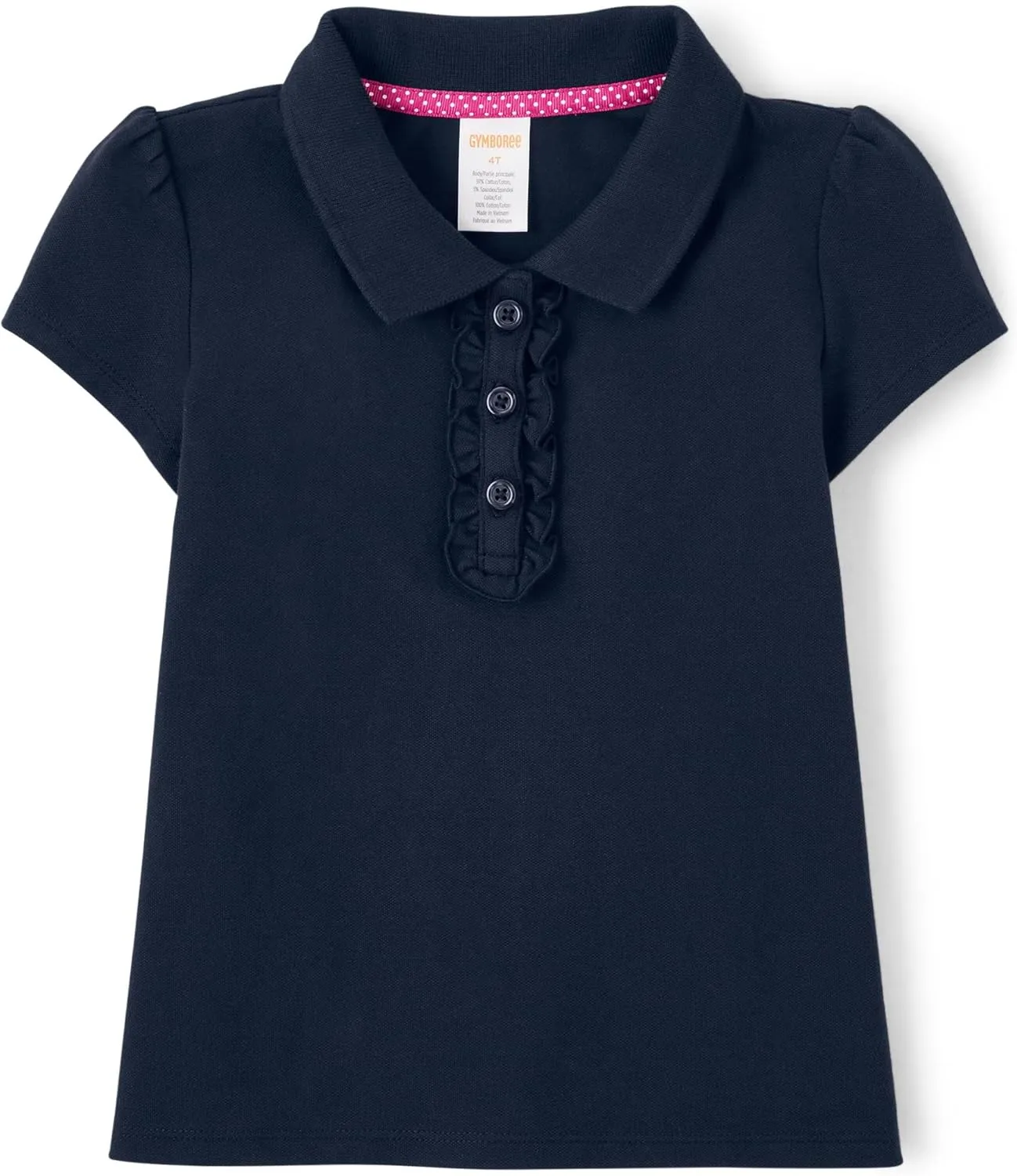 Gymboree Girls' and Toddler Short Sleeve Ruffle Polo Shirt Multipack