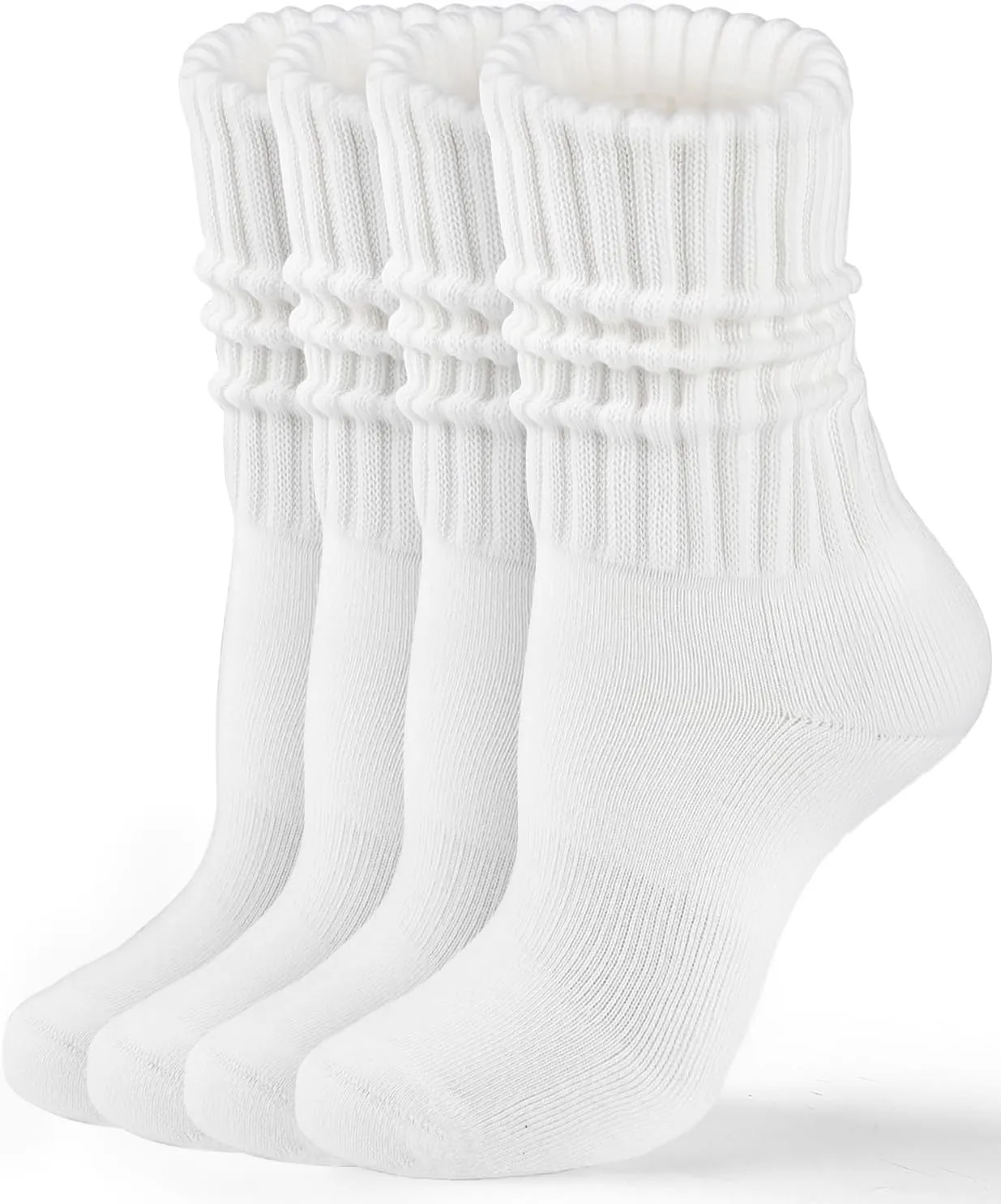 HONGTEYA Crew Socks for Women Cozy Cotton Slouchy Athletic Socks Slouch Boot Calf Workout Socks Size 5-11