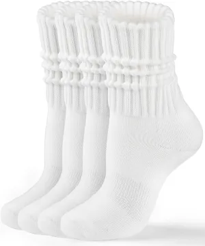 HONGTEYA Crew Socks for Women Cozy Cotton Slouchy Athletic Socks Slouch Boot Calf Workout Socks Size 5-11