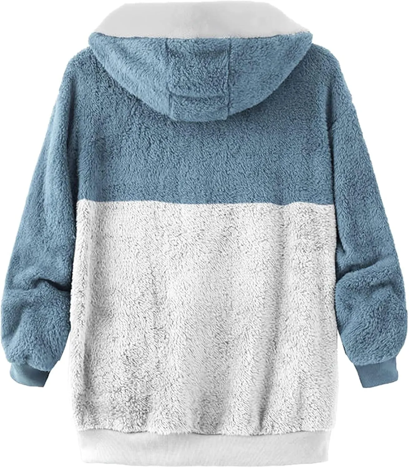 HXHYQKP Womens Fleece Zip Up Jacket Winter Coats Plus Size Jacket Hoodies Plush Warm Fuzzy Coat with Pockets