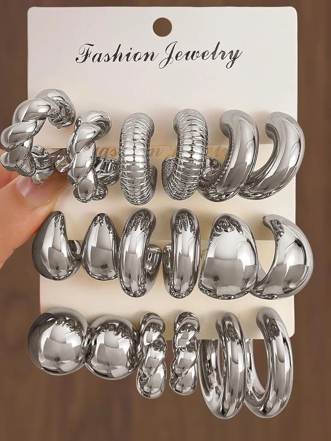 IFKM 24 Pairs Gold Hoop Earrings Set for Women Hypoallergenic Chunky Chain Twisted Open Hoops Dangle Earring Packs for Birthday Party Christmas Fashion Jewelry Gift