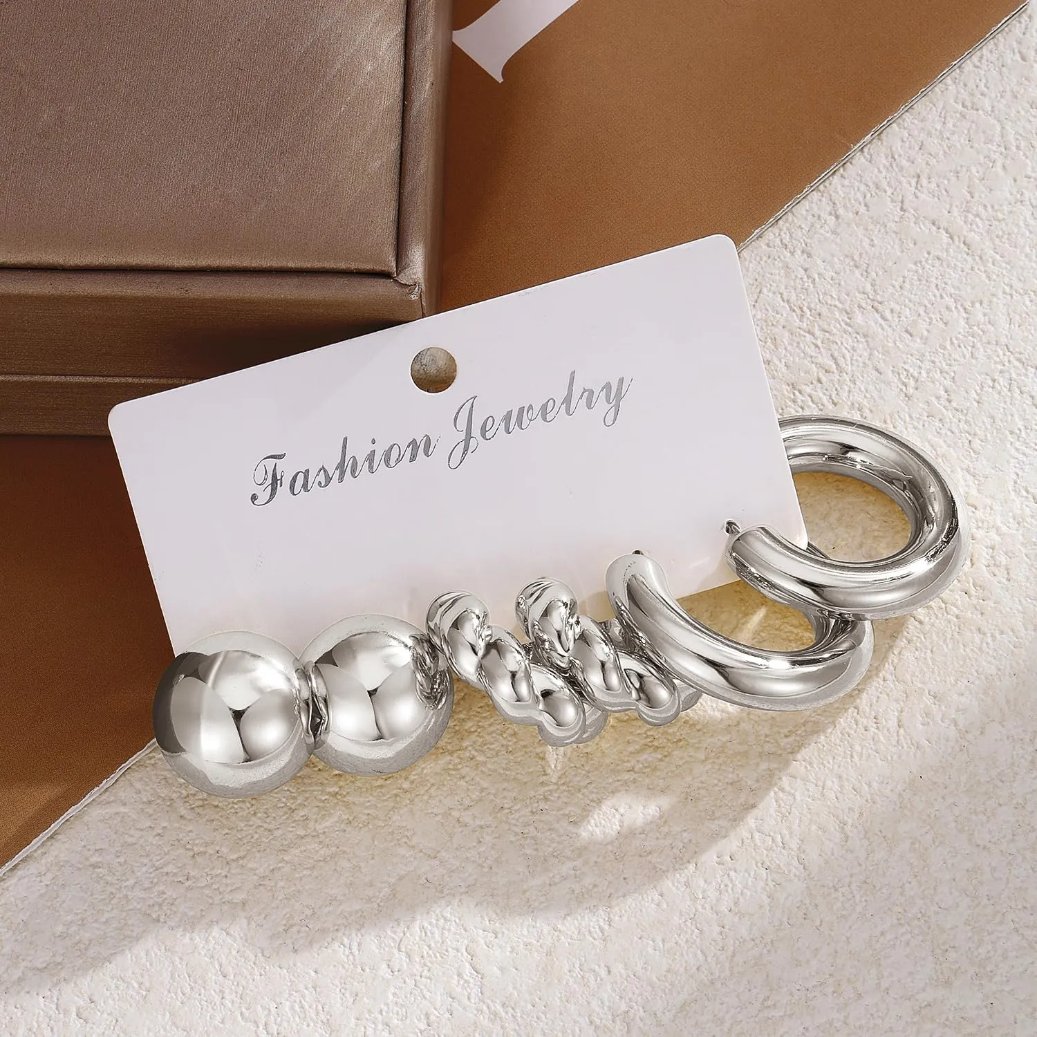 IFKM 24 Pairs Gold Hoop Earrings Set for Women Hypoallergenic Chunky Chain Twisted Open Hoops Dangle Earring Packs for Birthday Party Christmas Fashion Jewelry Gift