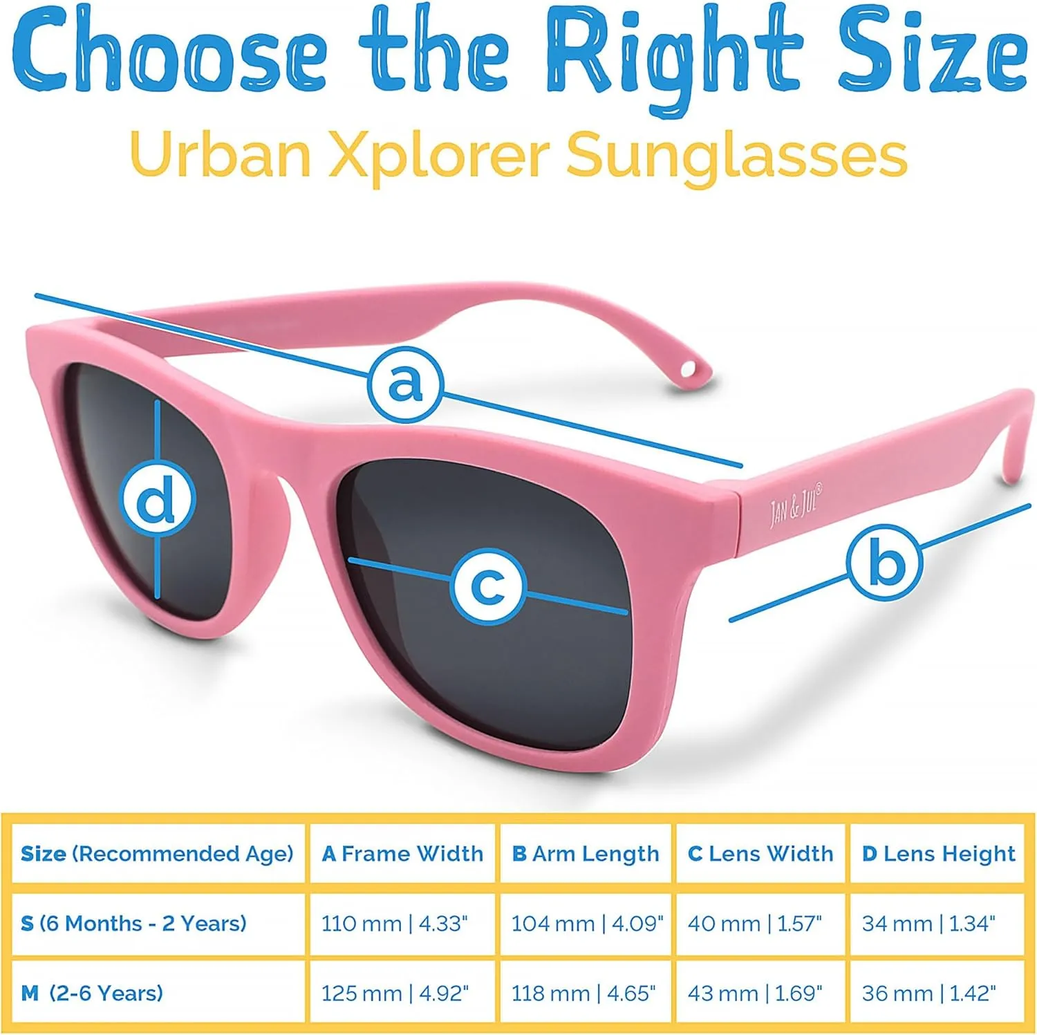 JAN & JUL Baby Toddler Kids Flexible UV-400 Polarized Sun-glasses with Strap for Girls Boys