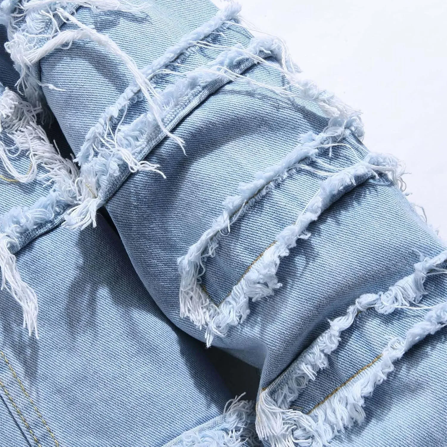 Jean Jacket for Men Distressed Classic Vintage Denim Jacket Casual Ripped Holes Button down Trucker Jacket Jean Coat