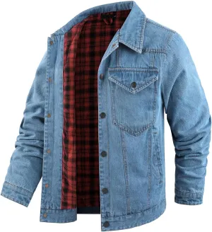 Jean Jacket Trucker Jackets for Men Classic Slim Fit Casual Outerwear Button Down Cowboy Cut Men's Denim Jacket