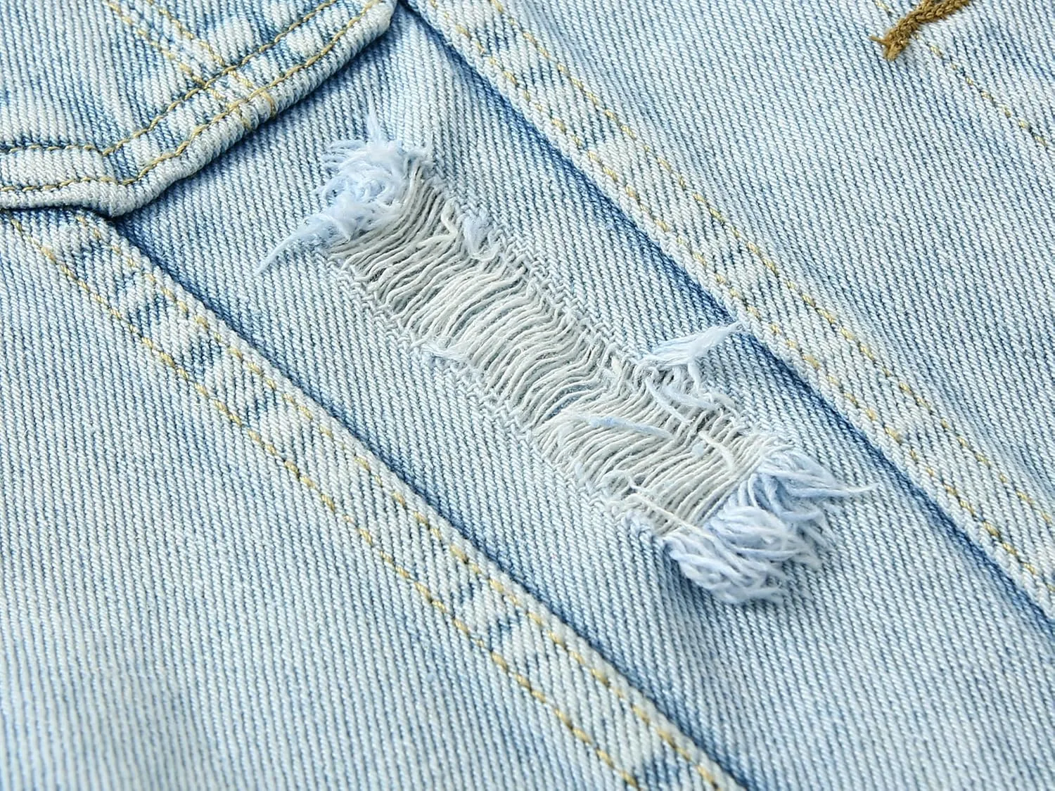 Kedera Womens Denim Jean Vest Classic Junior Button Up Cropped Distressed Sleeveless Jean Jacket