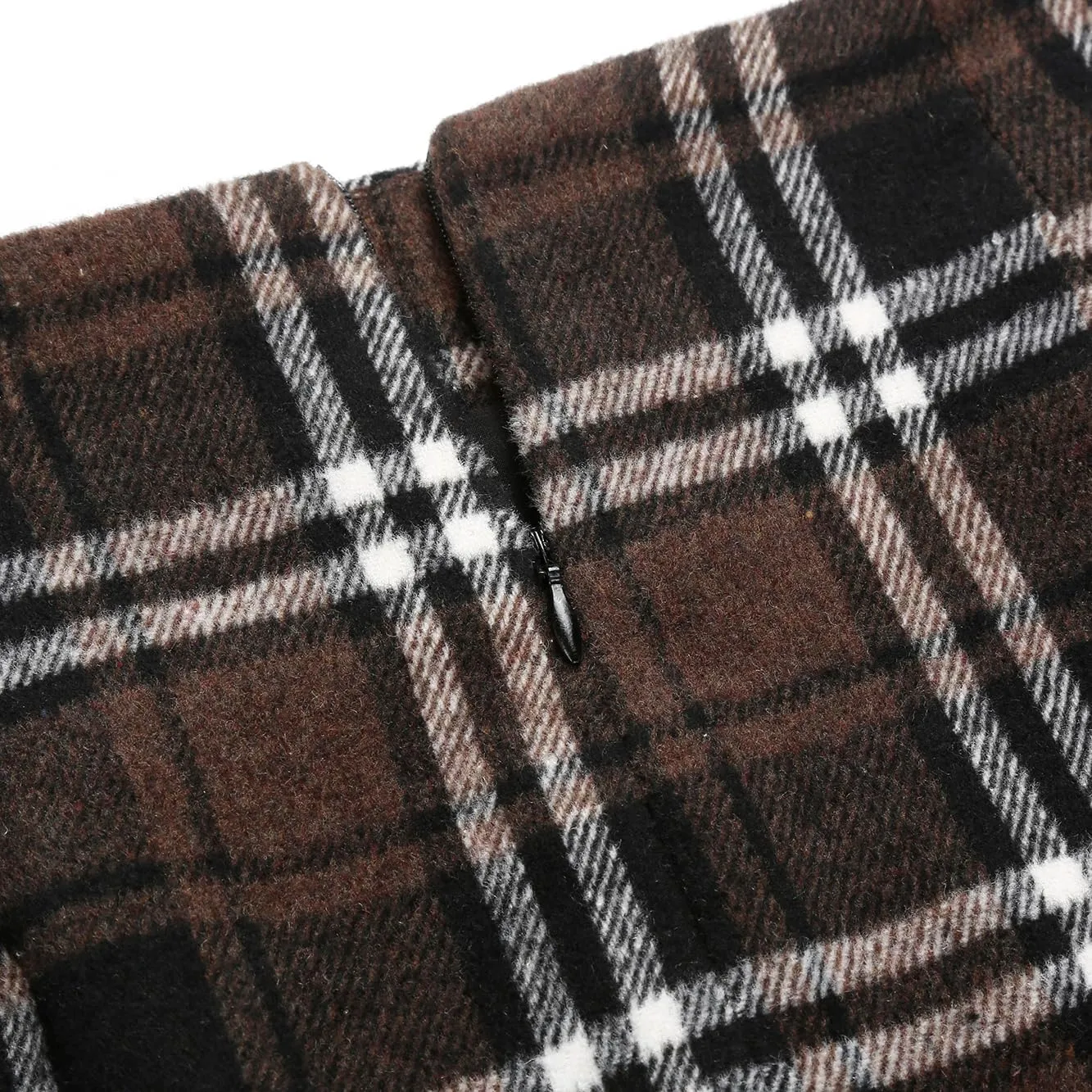 Kinghua Womens Wool Plaid Pencil Skirt Fall Winter High Waisted Slit Bodycon Knee Length Midi Skirt