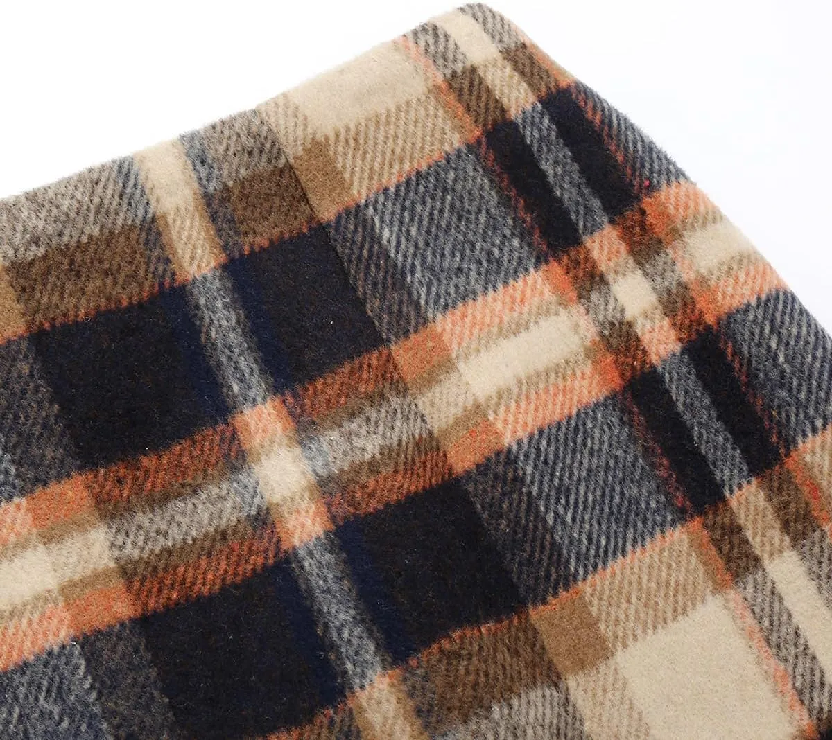Kinghua Womens Wool Plaid Pencil Skirt Fall Winter High Waisted Slit Bodycon Knee Length Midi Skirt