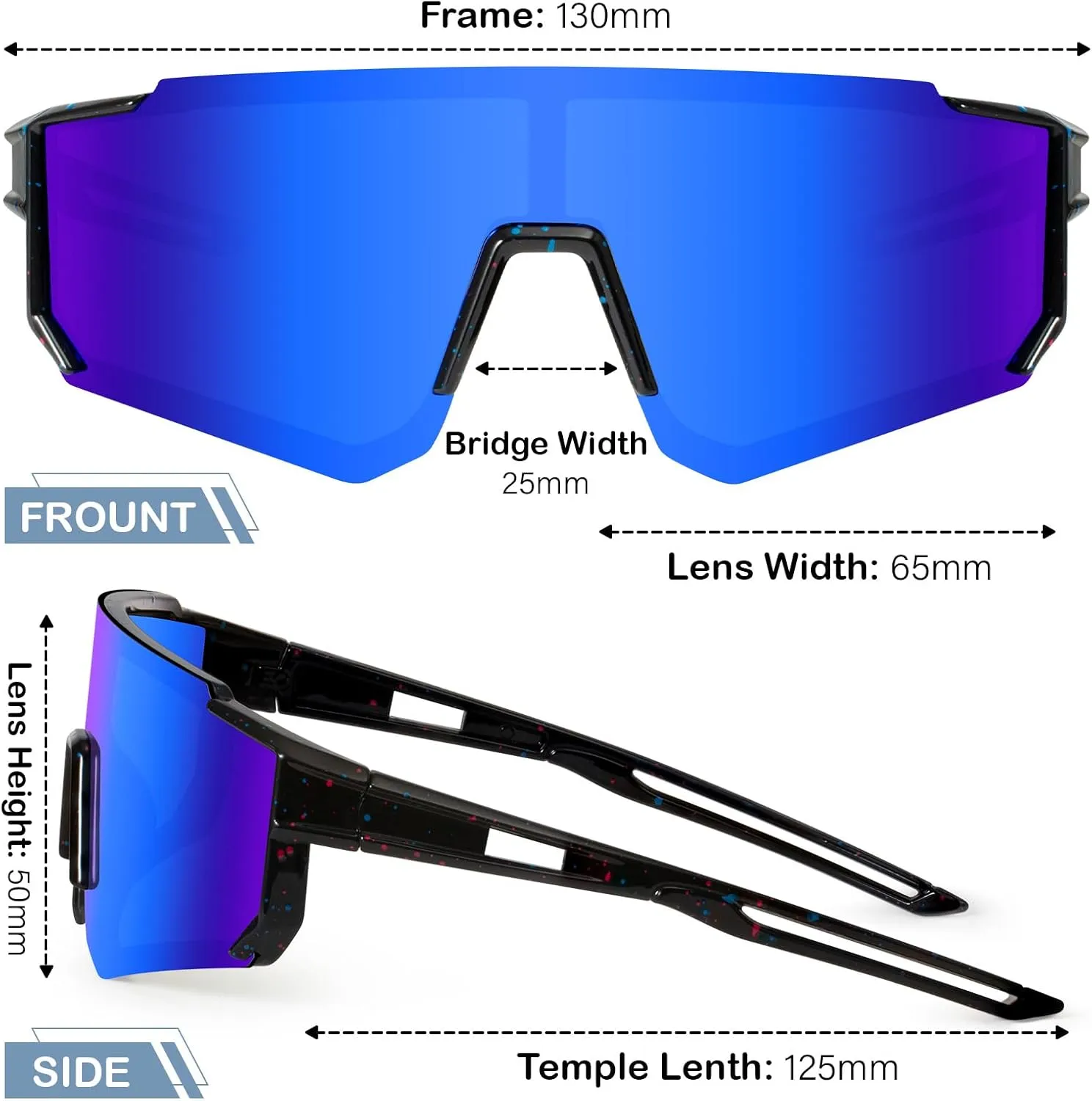 KUGUAOK Polarized Youth Baseball Sunglasses Kids Softball Cycling UV400 Protection Sun Glasses Boys Girls Goggles