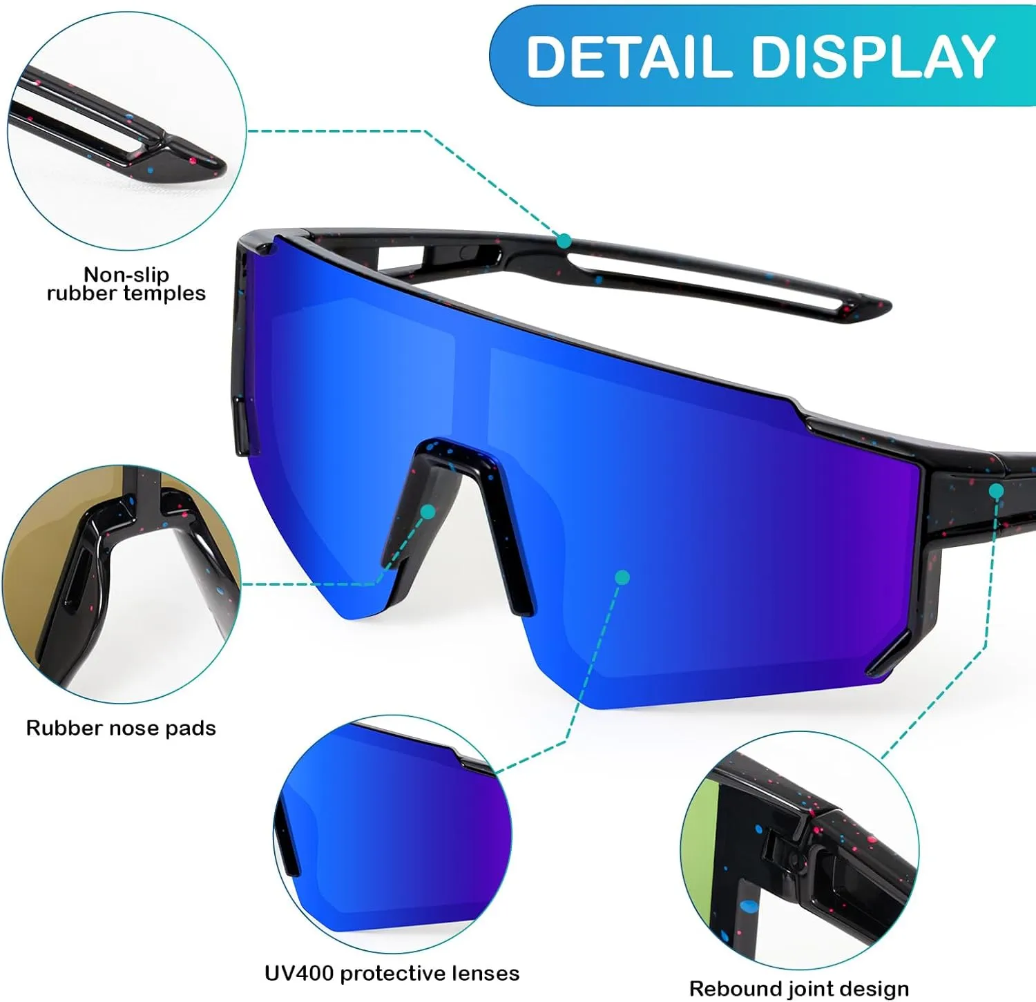 KUGUAOK Polarized Youth Baseball Sunglasses Kids Softball Cycling UV400 Protection Sun Glasses Boys Girls Goggles