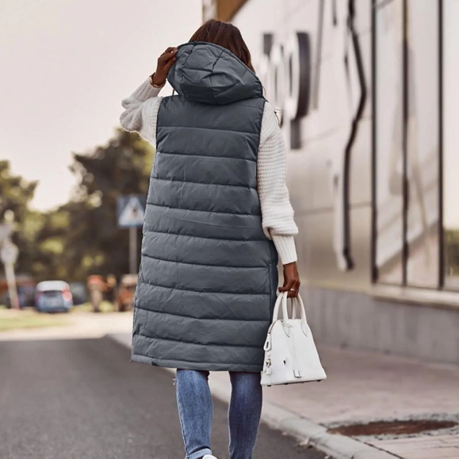 LCMTWX Womens Cardiagn Womens Winter Short Vest Lightweight Sleeveless Warm Jacket Down Vest Padded Vest Check Coat