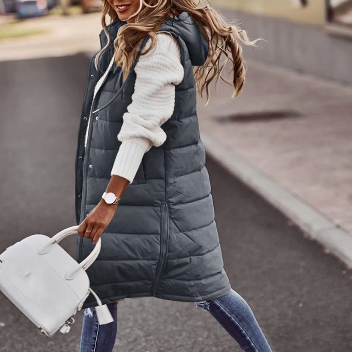LCMTWX Womens Cardiagn Womens Winter Short Vest Lightweight Sleeveless Warm Jacket Down Vest Padded Vest Check Coat
