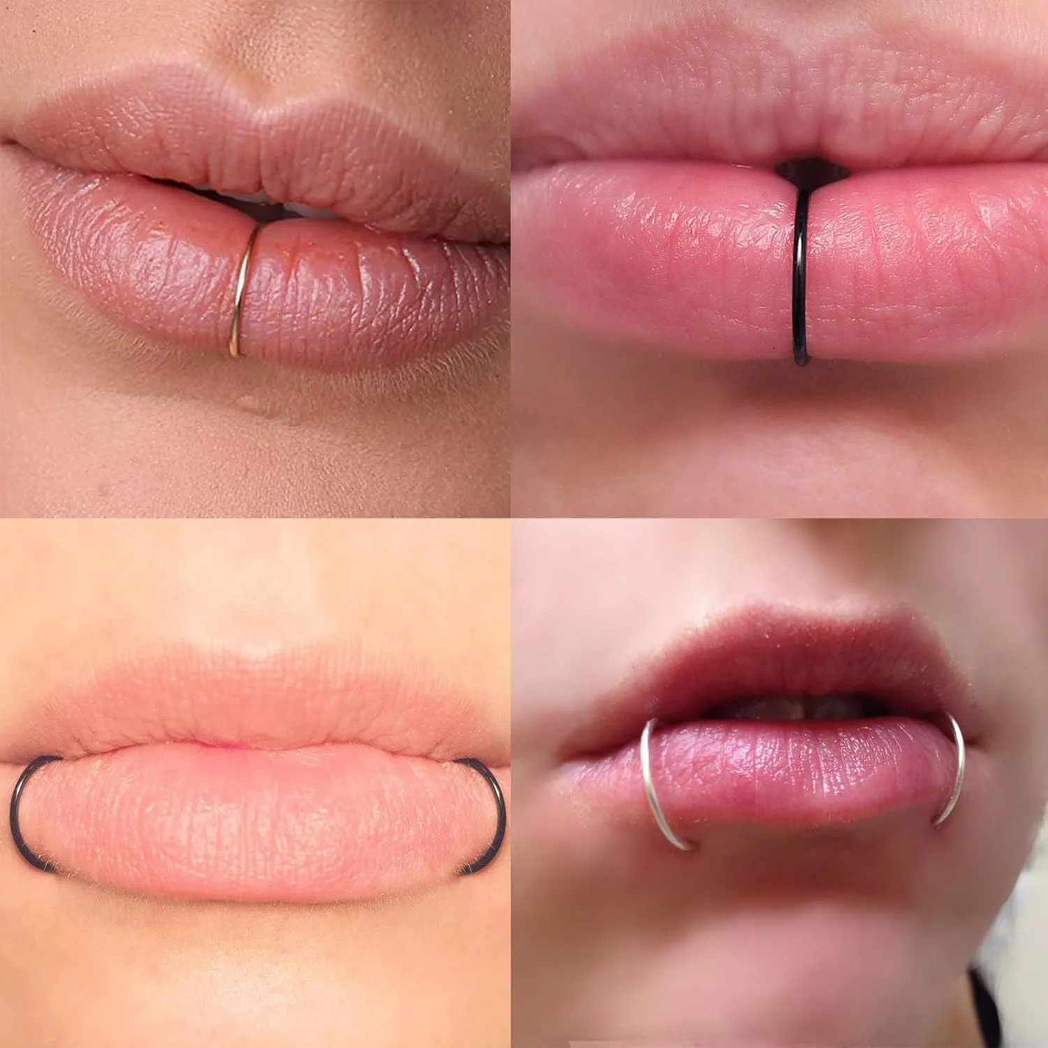 Longita Fake Piercings - Nose Ring, Eyebrow, Lip Ring, Labret Studs & More - Adhesive Face Jewelry