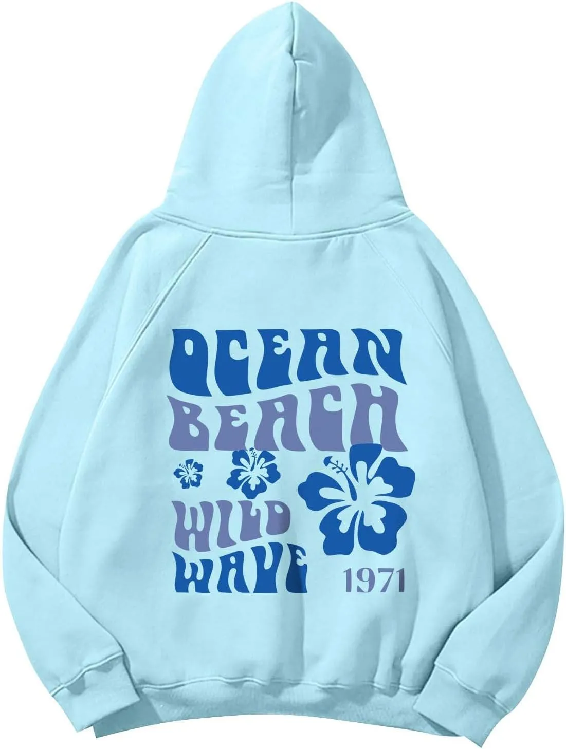Meet Me 1962 At The Ocean Hoodies Long Sleeve Hooded Sweatshirt Trendy Letter Print Cute Preppy Y2K Pullover Tops