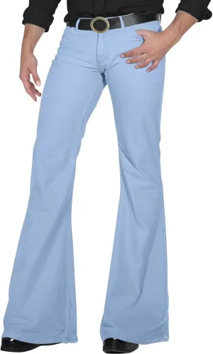 Mens Bell Bottoms Pants 70S Disco Jeans Pants Vintage Denim Pant Slim Fit Flared Pant Stretch Twill Trousers
